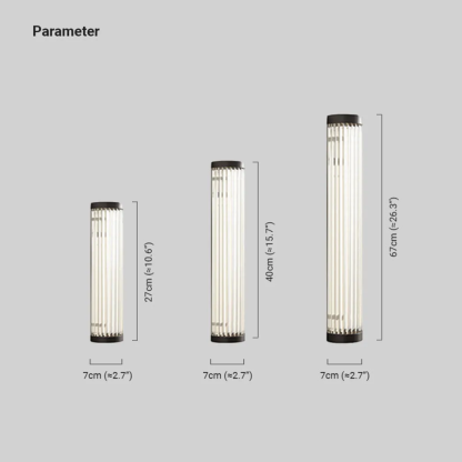 Modern Metal Cylindrical Black Wall Lamp Garden