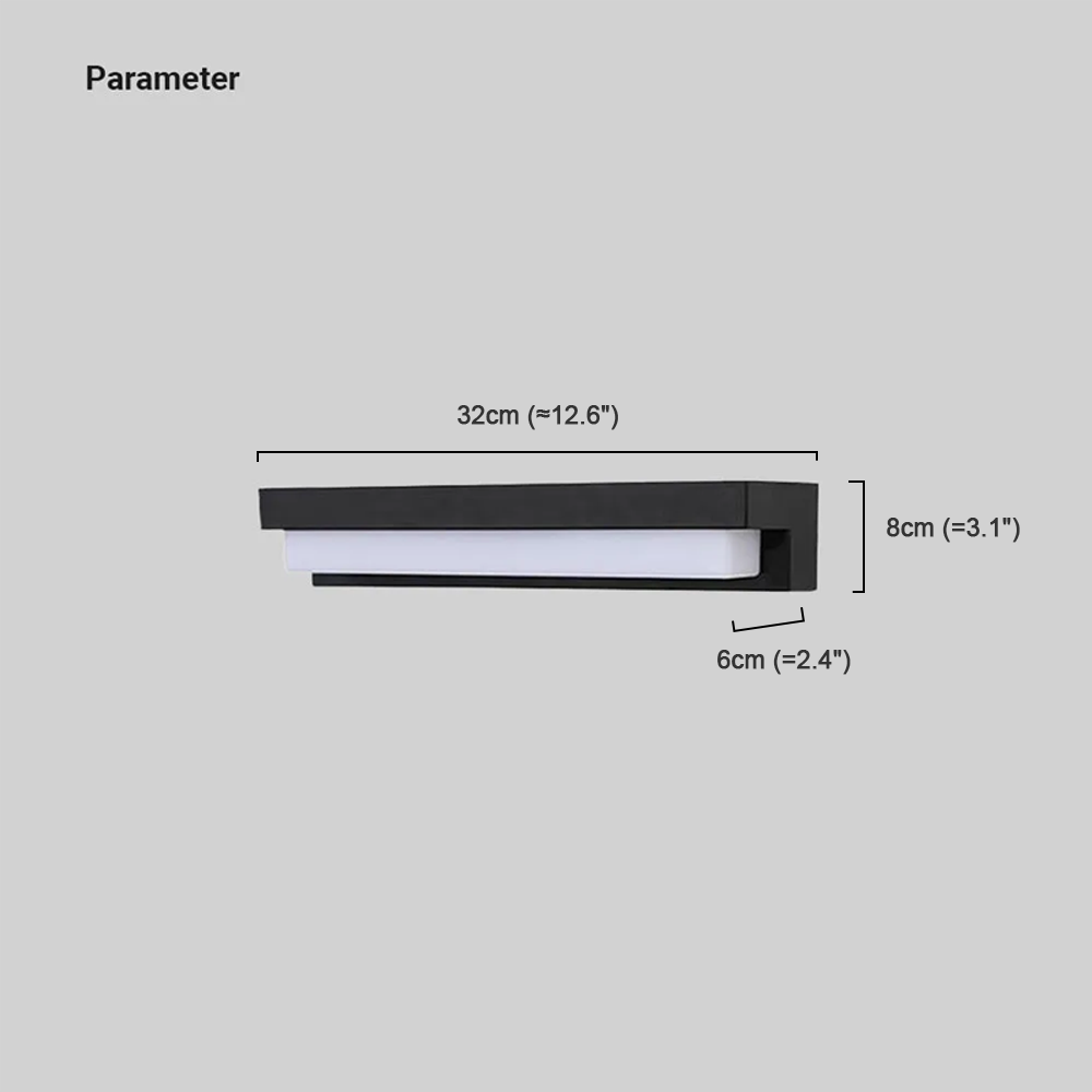 Modern Metal Acrylic Cylindrical Black Wall Lamp Outdoor