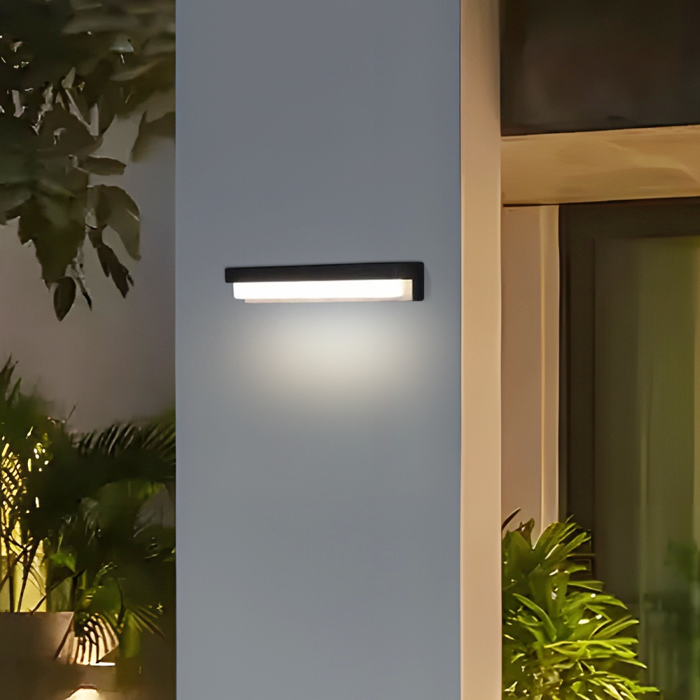 Modern Metal Acrylic Cylindrical Black Wall Lamp Outdoor