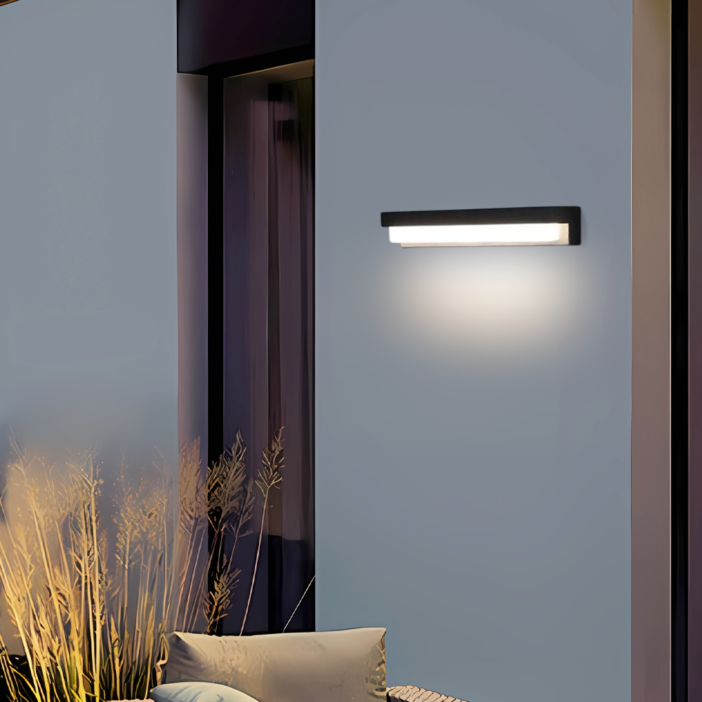 Modern Metal Acrylic Cylindrical Black Wall Lamp Outdoor