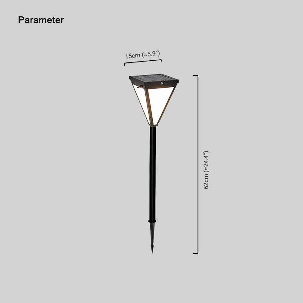 Modern Metal Triangles Black Outdoor Lamp Garden