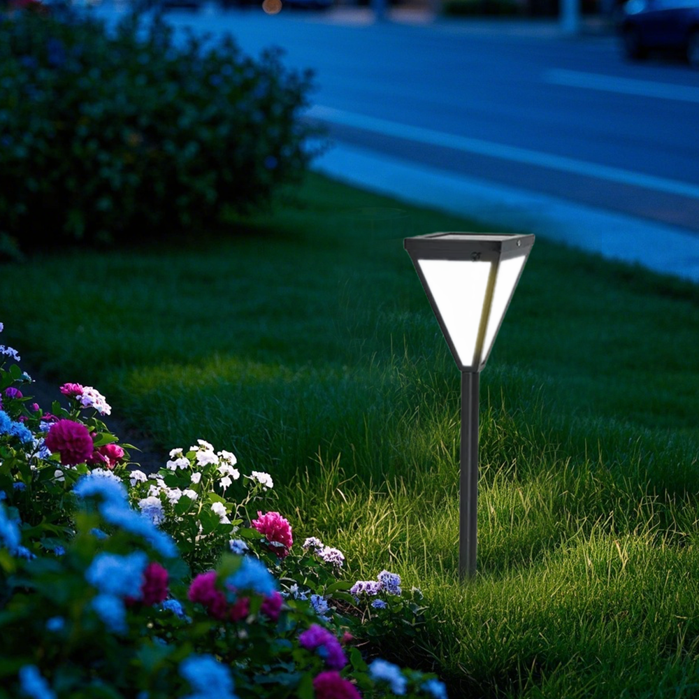 Modern Metal Triangles Black Outdoor Lamp Garden