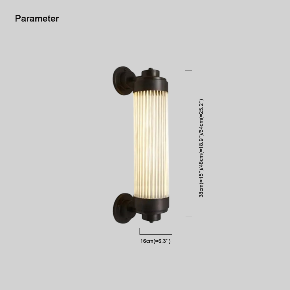 Modern Glass Cylindrical Bronze Outdoor Wall Light Terrace