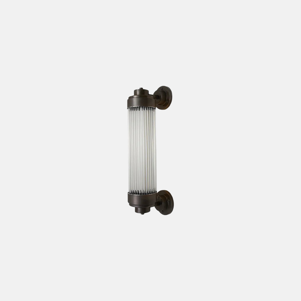 Modern Glass Cylindrical Bronze Outdoor Wall Light Terrace