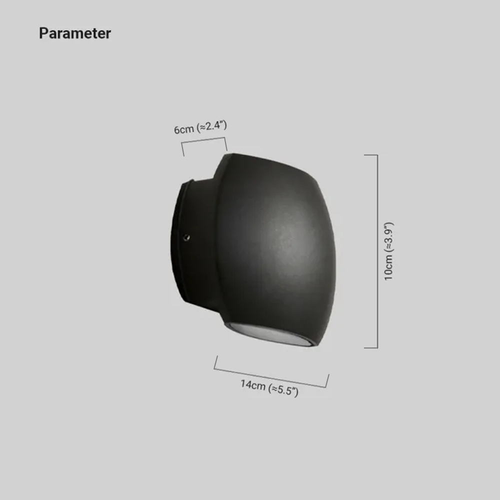 Modern Metal Geometric Outdoor Wall Lamp Black Grey