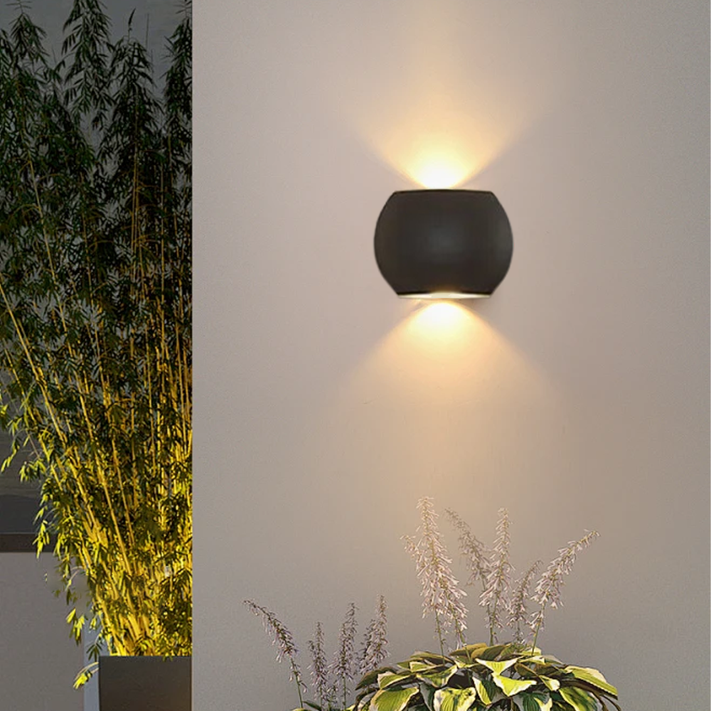 Modern Metal Geometric Outdoor Wall Lamp Black Grey