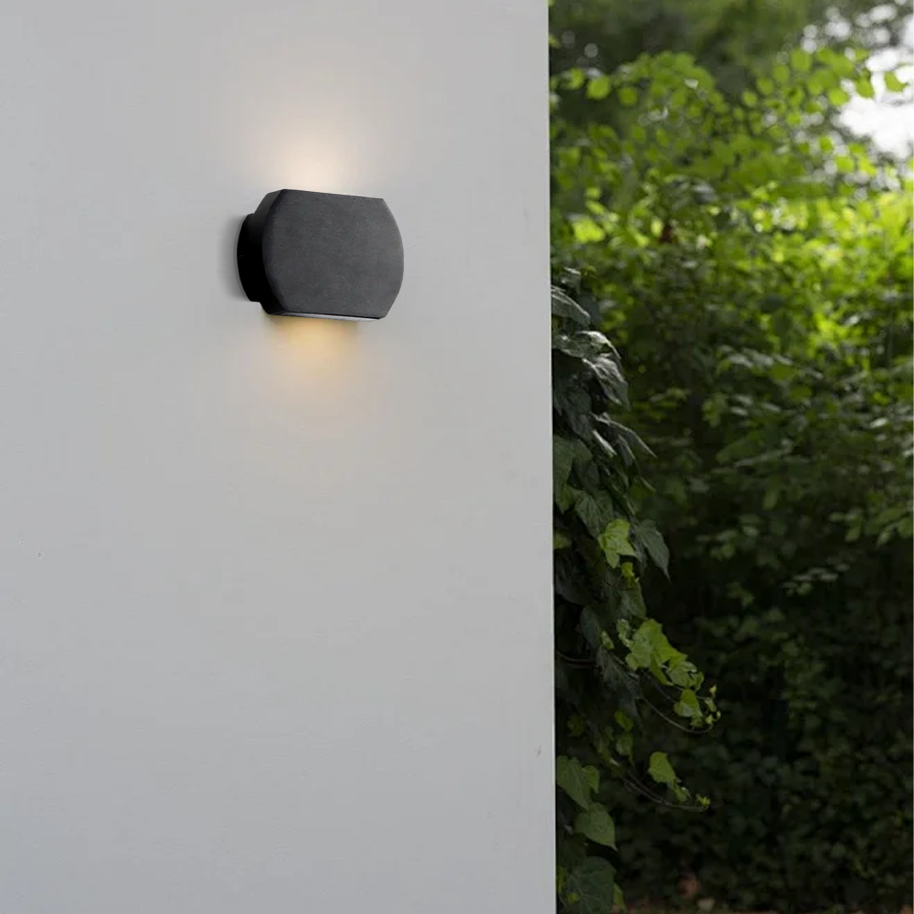 Modern Metal Geometric Outdoor Wall Lamp Black Grey