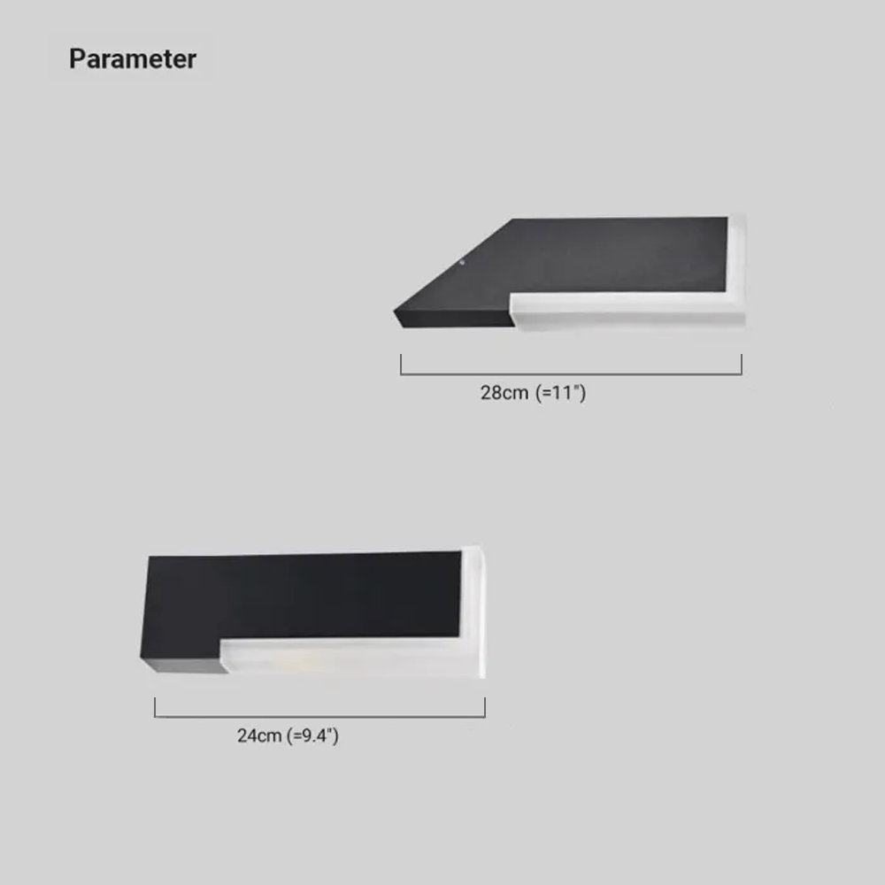 Modern Metal And Acrylic Polygonal Outdoor Wall Lamp Black