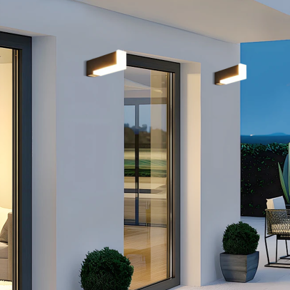 Modern Metal And Acrylic Polygonal Outdoor Wall Lamp Black