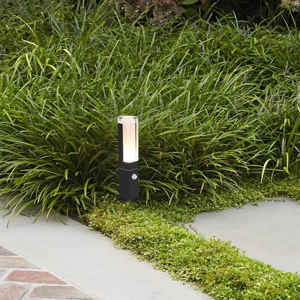Modern Metal Cylindrical Gray Outdoor Lamp Garden