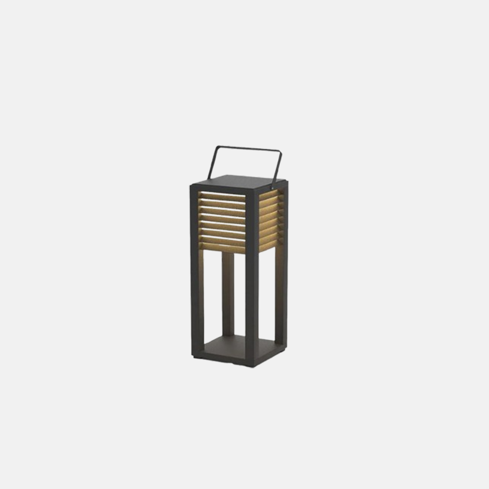 Modern Metal Acrylic Rectangular Black Outdoor Floor Lamp