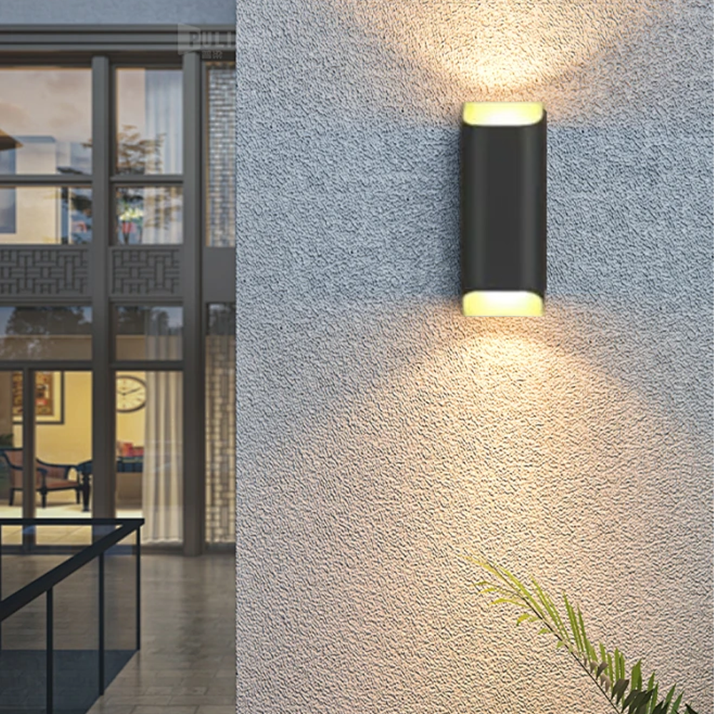 Modern Metal Rectangular Black Wall Lamp Outdoor