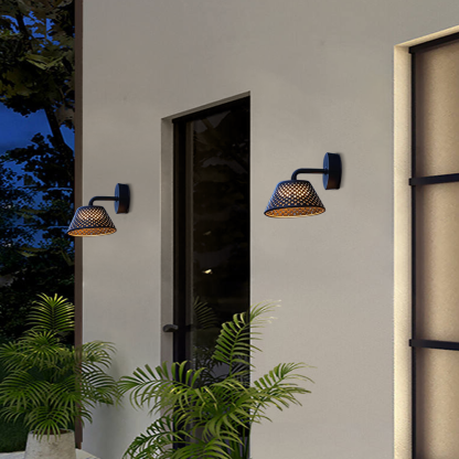 Industrial Metal Hooded Black Wall Lamp Outdoor