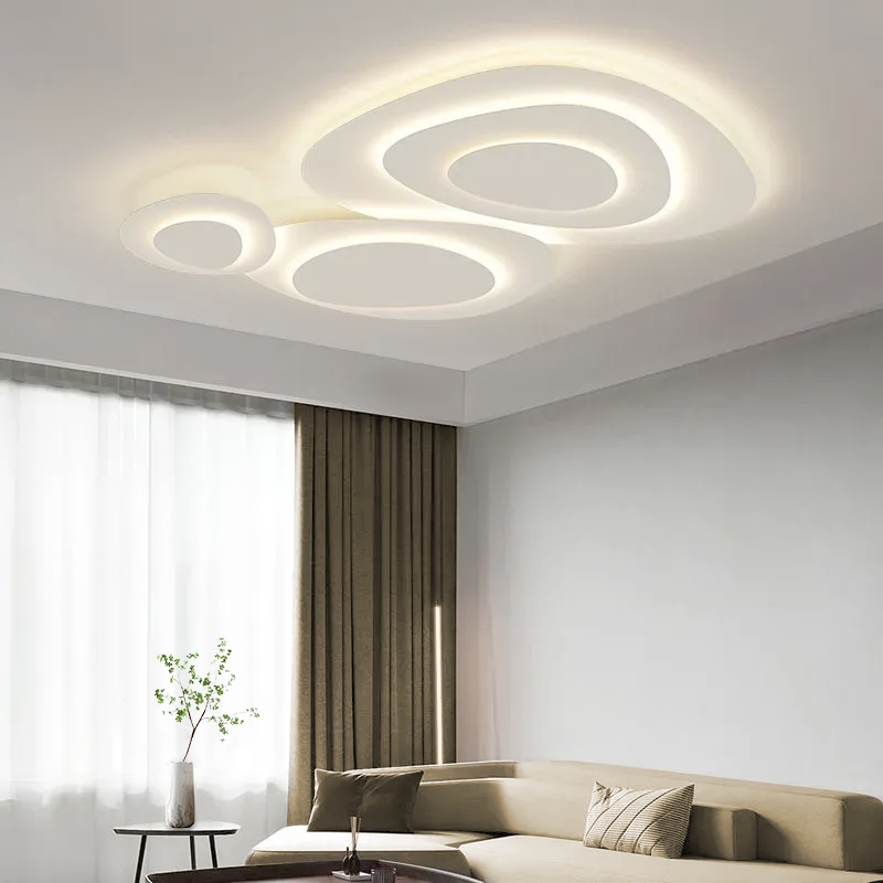 Modern Uneven Ceiling Light White Metal Riofu 