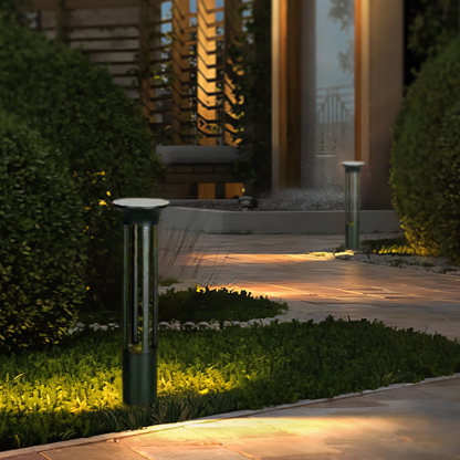 Modern Metal Cylindrical Black Outdoor Bollard Light Outdoor