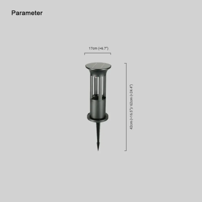 Modern Metal Cylindrical Black Outdoor Bollard Light Outdoor
