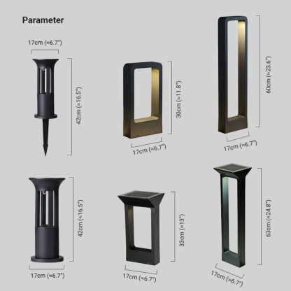 Modern Acrylic Rectangular Black Outdoor Lamp Outdoor