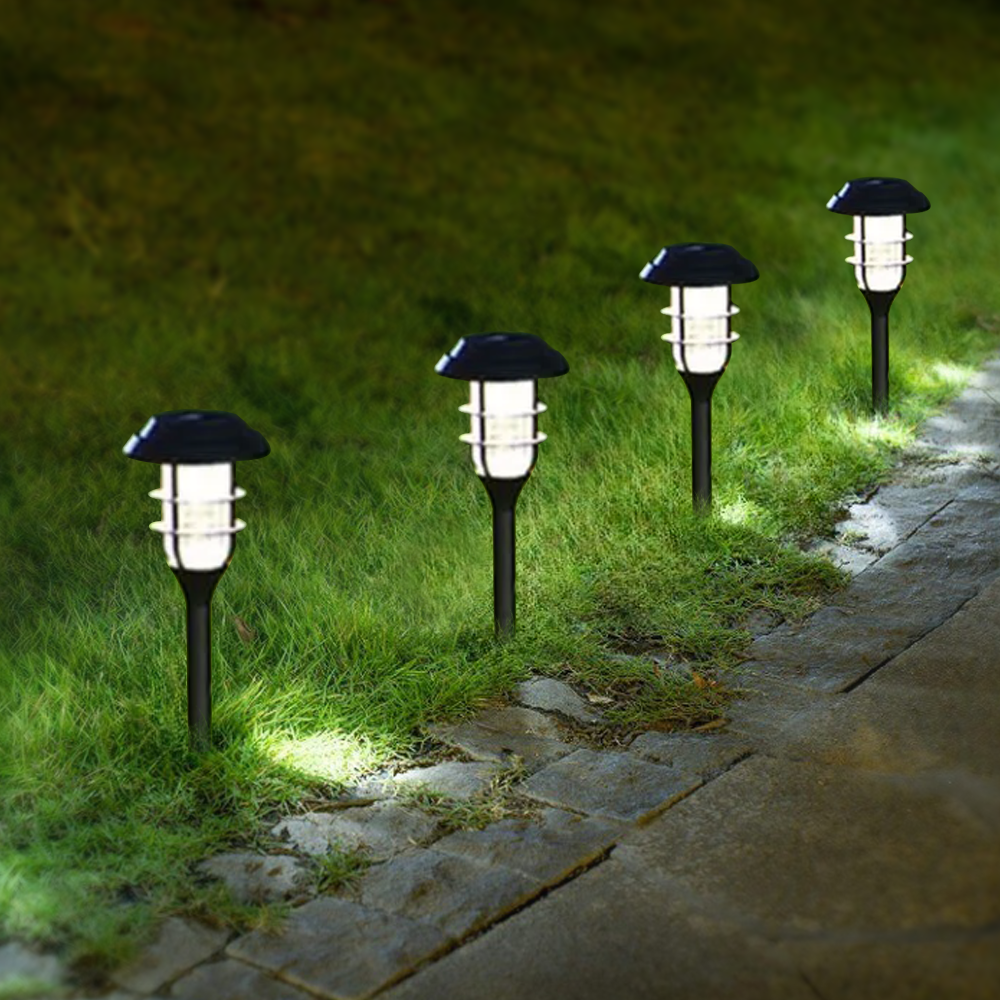 Modern Metal Cylindrical Black Outdoor Bollard Light Garden