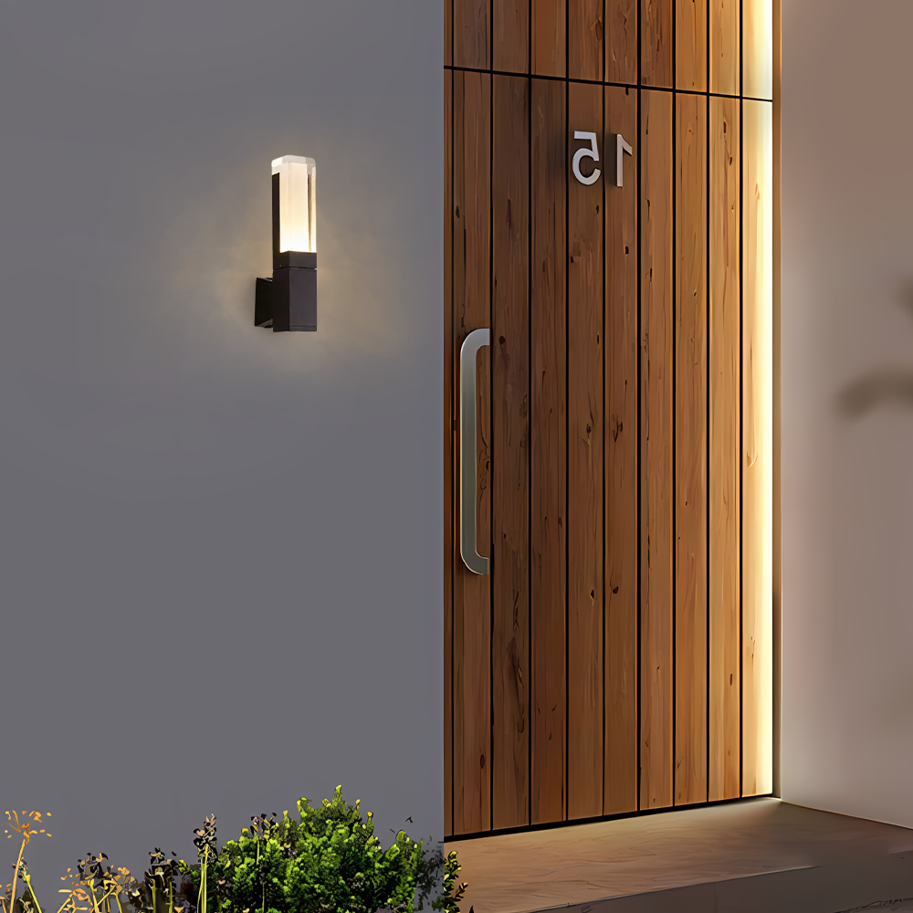 Modern Metal Acrylic Black Linear Outdoor Wall Light Garden
