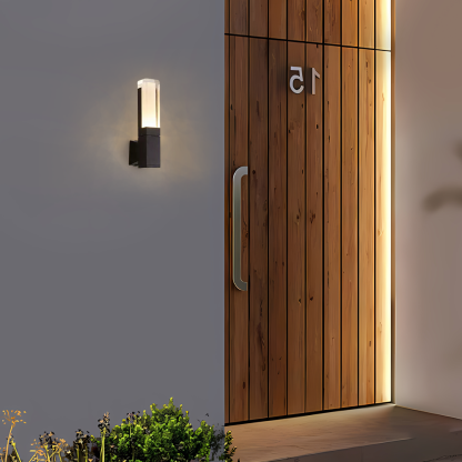 Modern Metal Acrylic Black Linear Outdoor Wall Light Garden