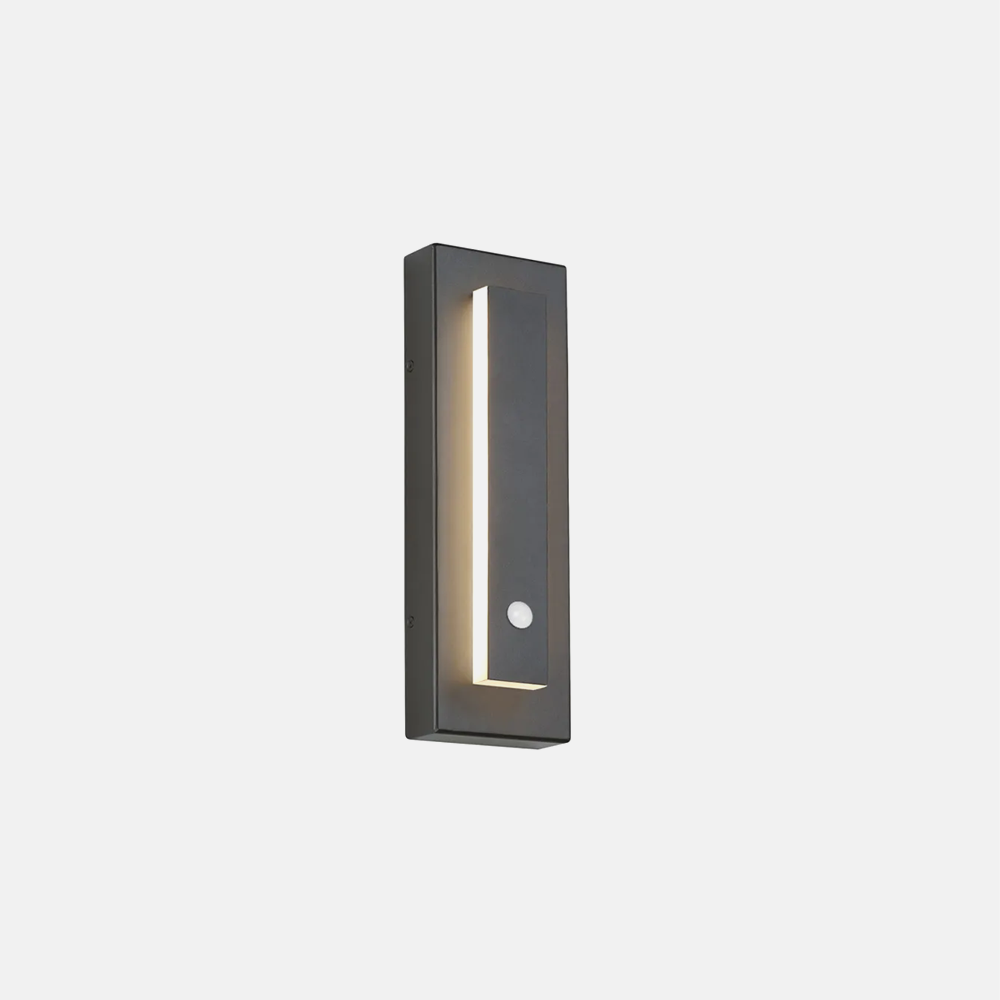 Modern Metal Acrylic Rectangular Black Outdoor Wall Light Garden