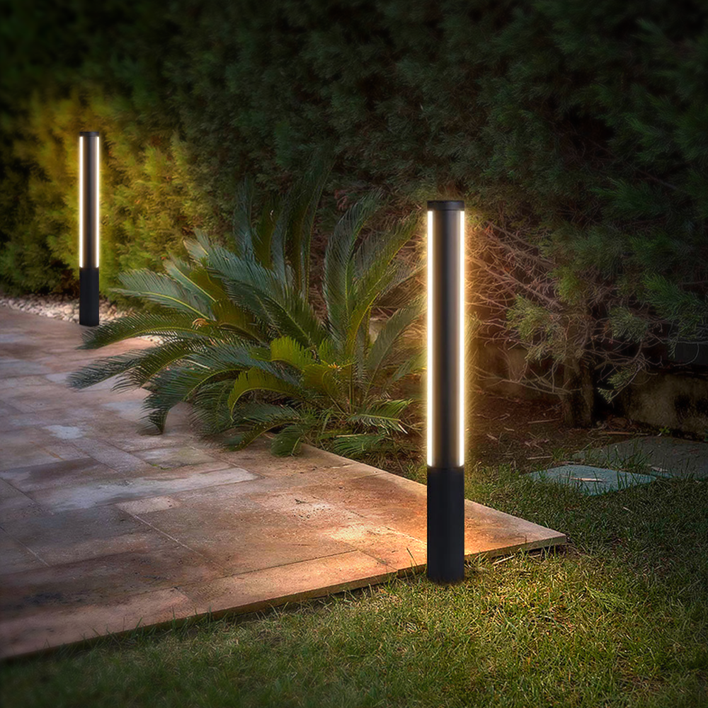 Minimalist Metal Cylindrical Black Floor Lamp Courtyard