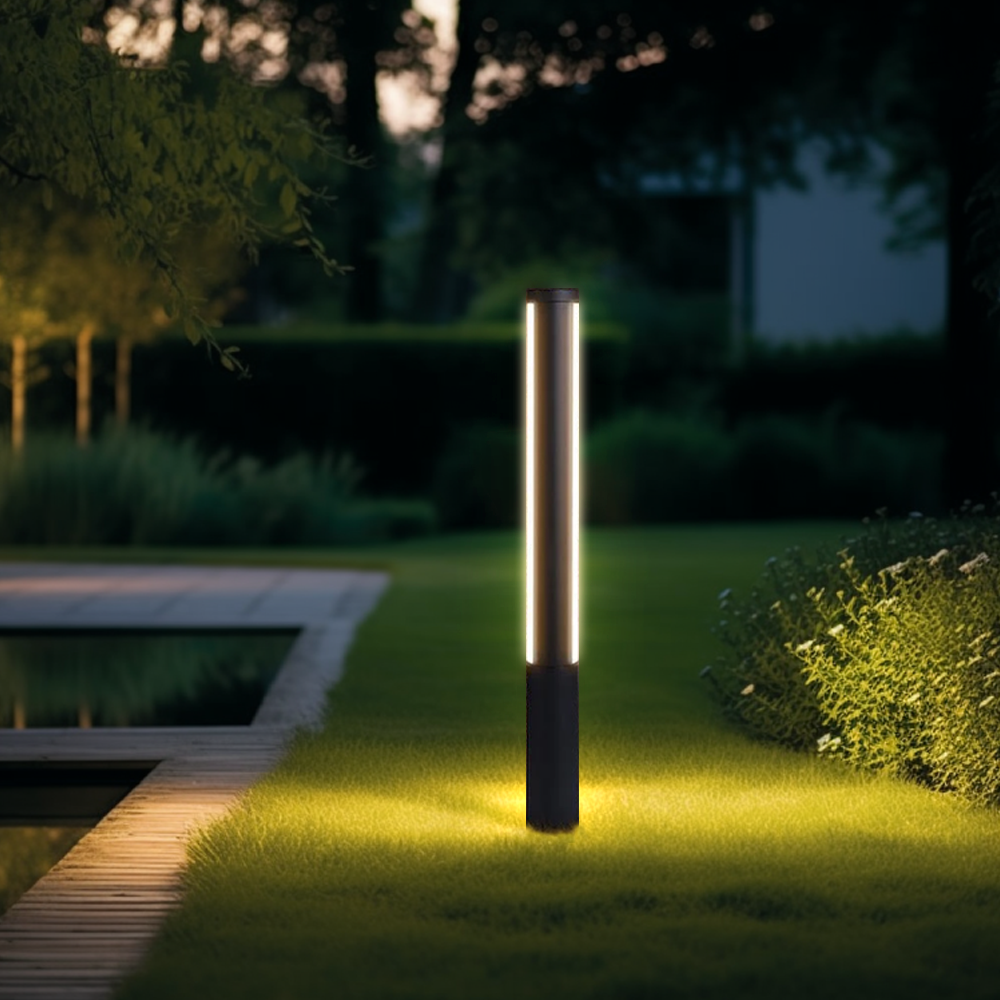 Minimalist Metal Cylindrical Black Floor Lamp Courtyard | Riofu