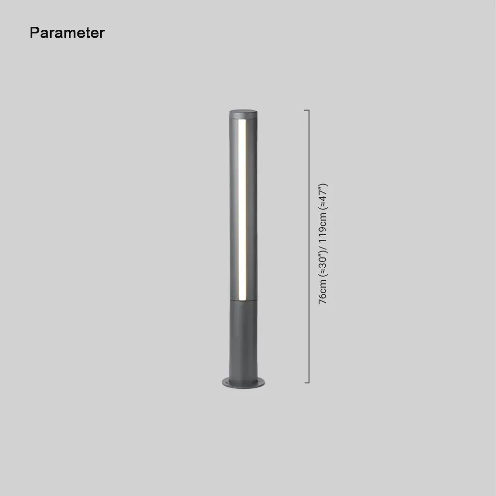 Minimalist Metal Cylindrical Black Floor Lamp Courtyard