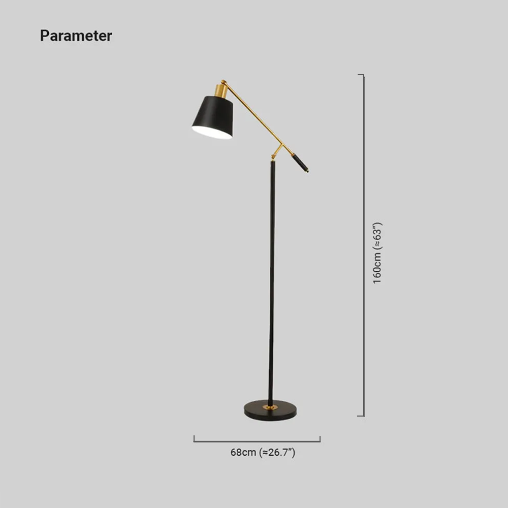 Modern Metal Conical Black Floor Lamp Bedroom