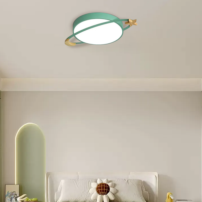 Morandi Acrylic Round Flush Mount Ceiling Light Grey/White/Green
