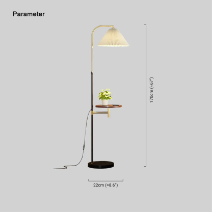 Vintage Metal Hooded Gold Floor Lamp LIving Room