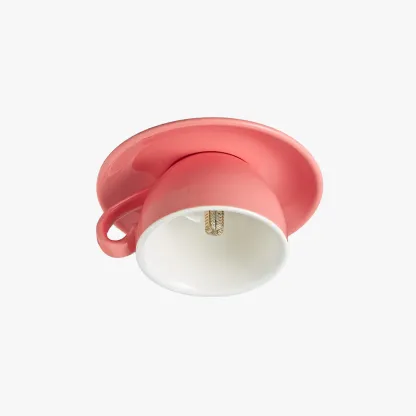 Art Modern Coffee Cups Ceramic Flush Ceiling Lighting