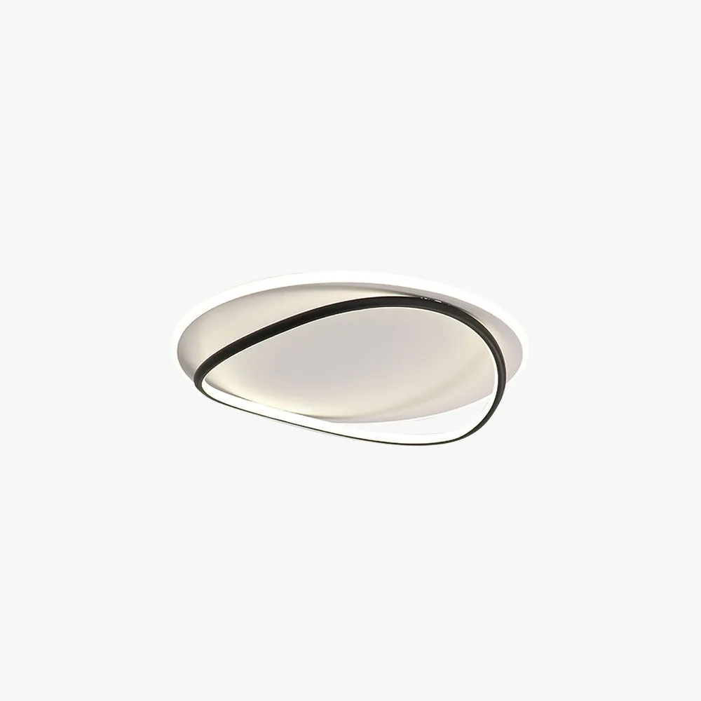 Modern Metal Silicagel Duo-Ring White Black Study Room Ceiling Light