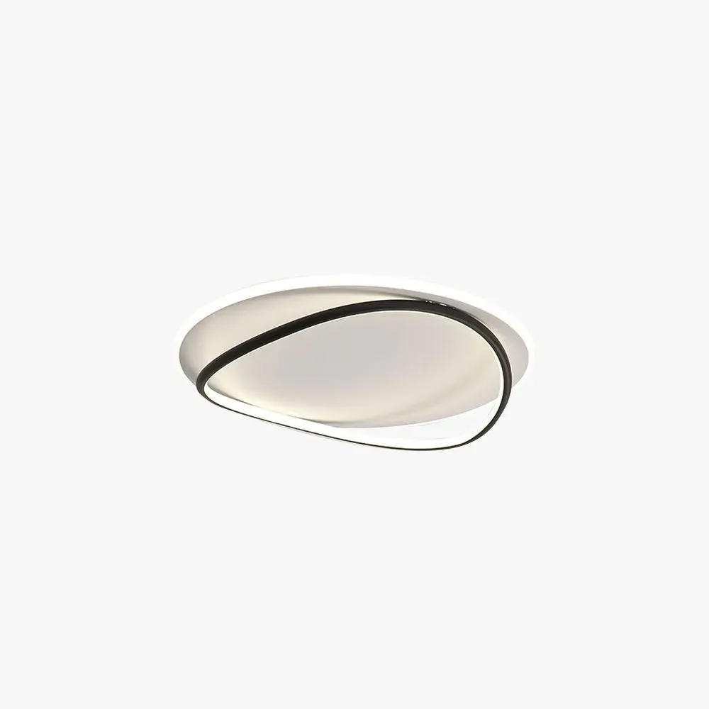 Modern Metal Silicagel Duo-Ring White Black Study Room Ceiling Light