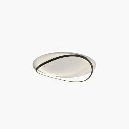 Modern Metal Silicagel Duo-Ring White Black Study Room Ceiling Light