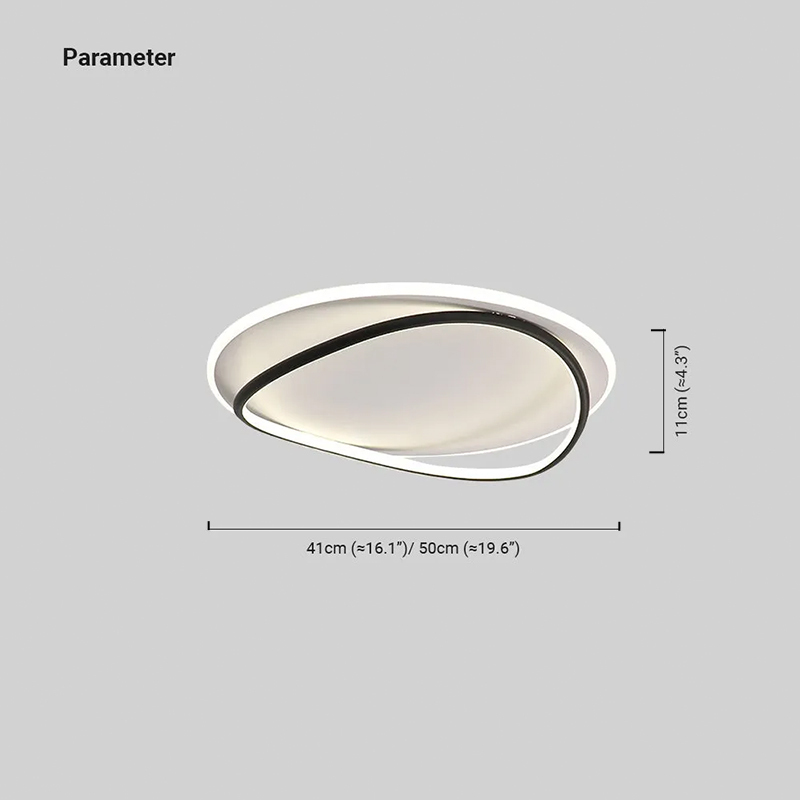 Riofu Modern Metal Silicagel Duo-Ring White Black Study Room Ceiling Light