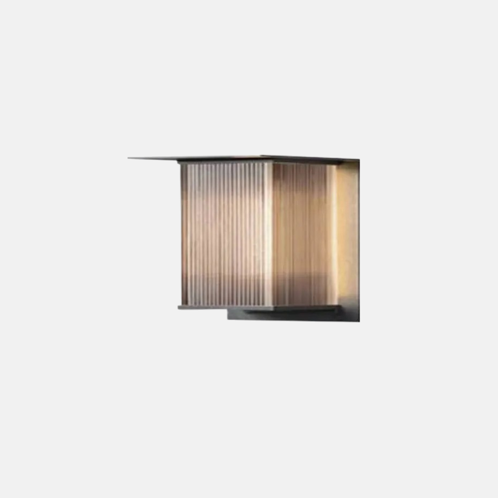 Industrial Metal Acrylic Rectangular Black Outdoor Wall Lamp