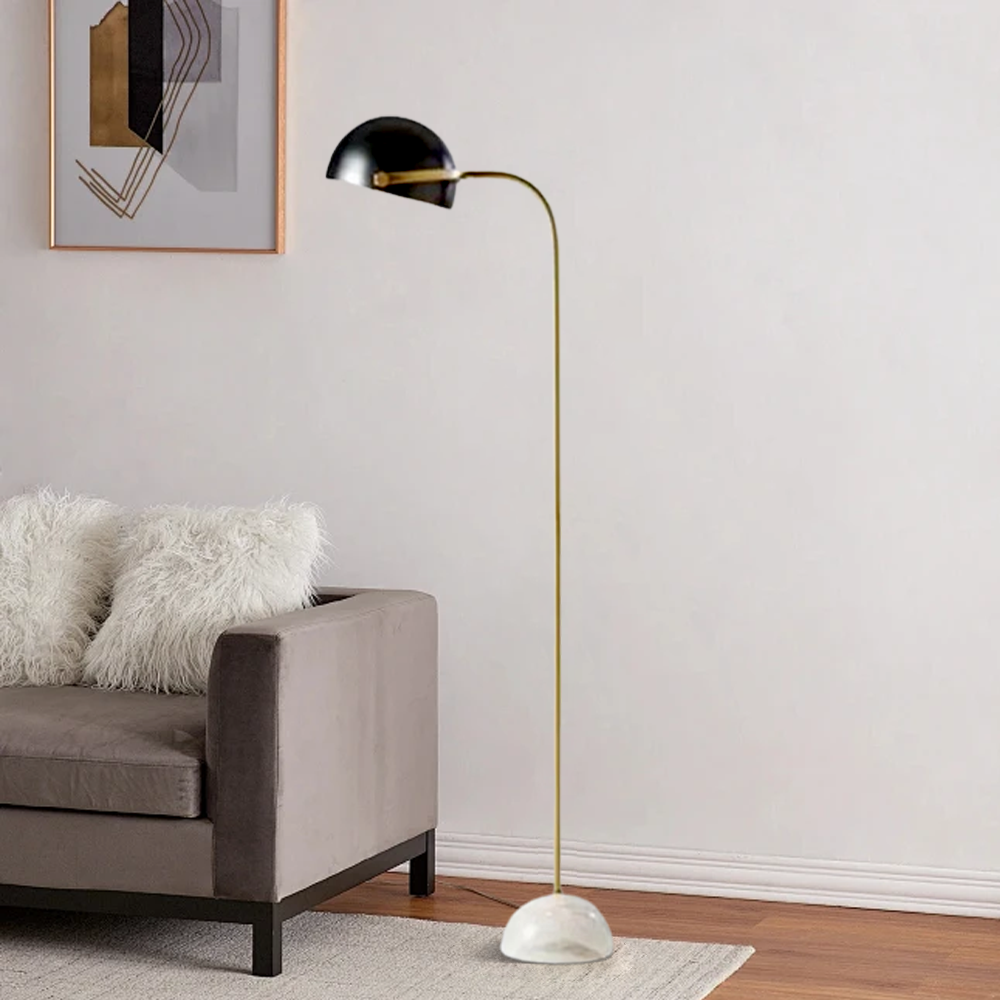 Modern Metal Bowled Silver Floor Lamp Bedroom