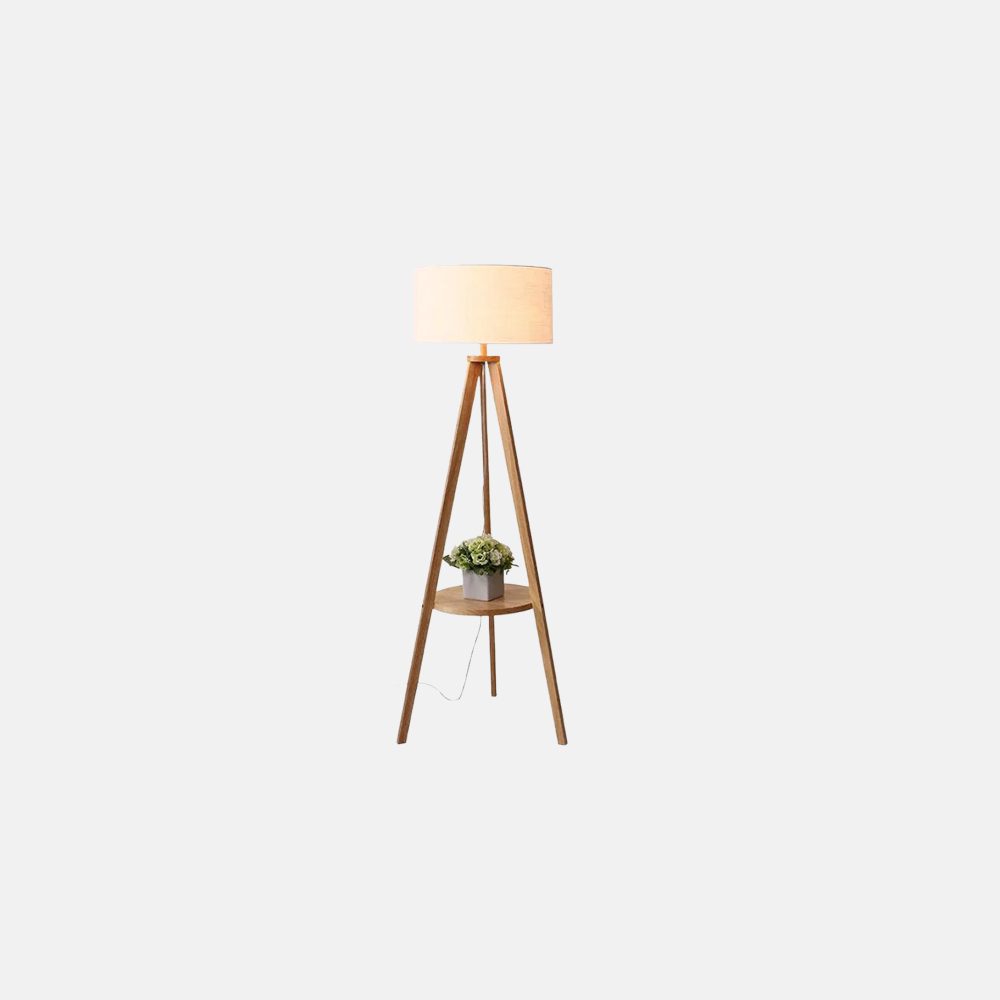 Nordic Wooden Cylindrical Wood Floor Lamp Living Room