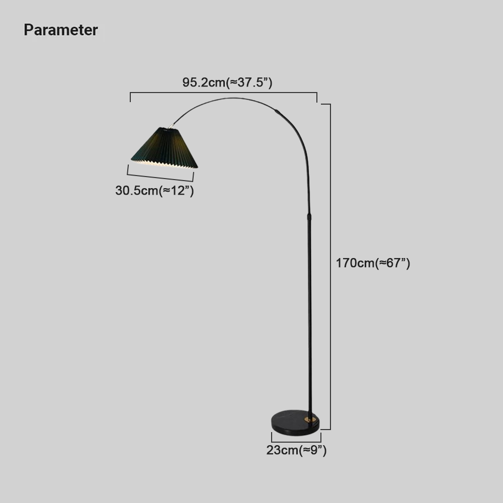 Modern Metal Fabric Hooded Yellow Green Floor Lamp Bedroom