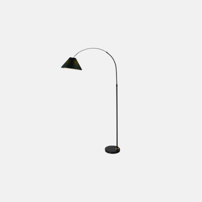 Modern Metal Fabric Hooded Yellow Green Floor Lamp Bedroom