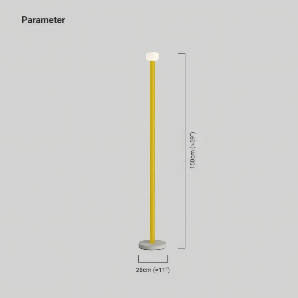 Minimalist Metal/Glass Linear Study Room Floor Lamp Black