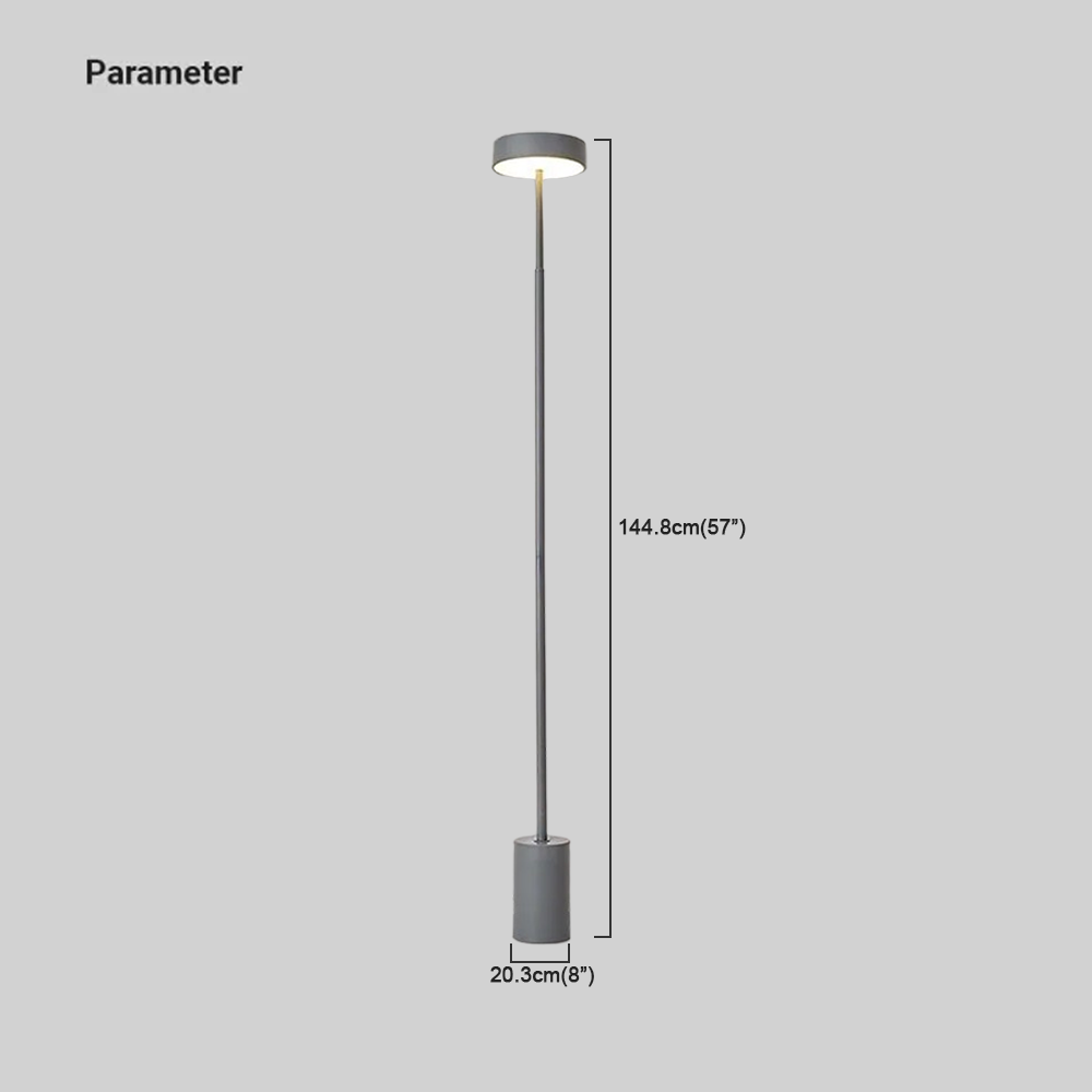 Minimalist Metal Linear Black White Gray Floor Lamp Bedroom