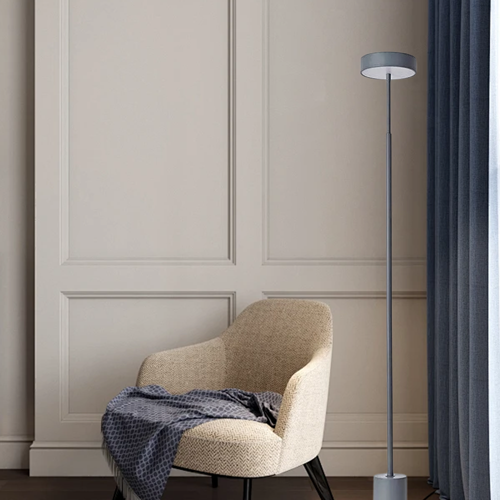 Minimalist Metal Linear Black White Gray Floor Lamp Bedroom