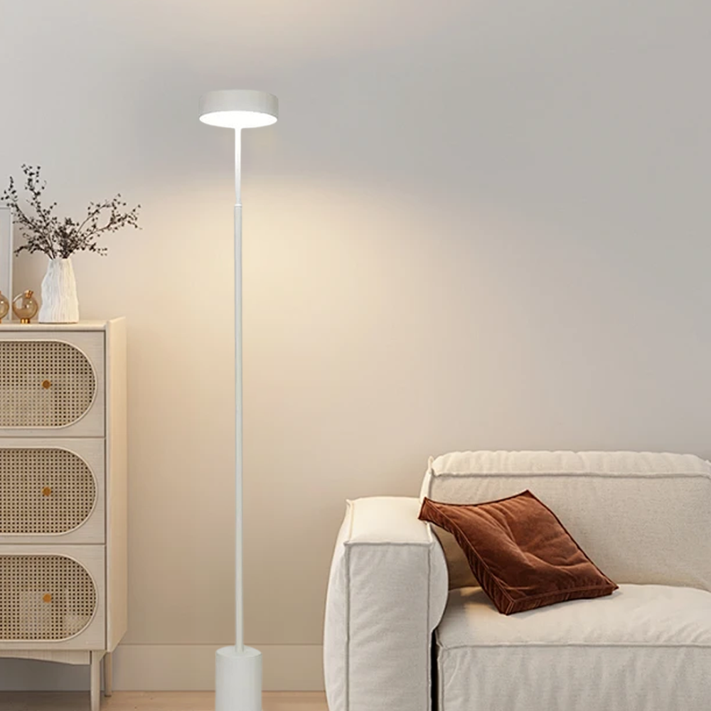 Minimalist Metal Linear Black White Gray Floor Lamp Bedroom
