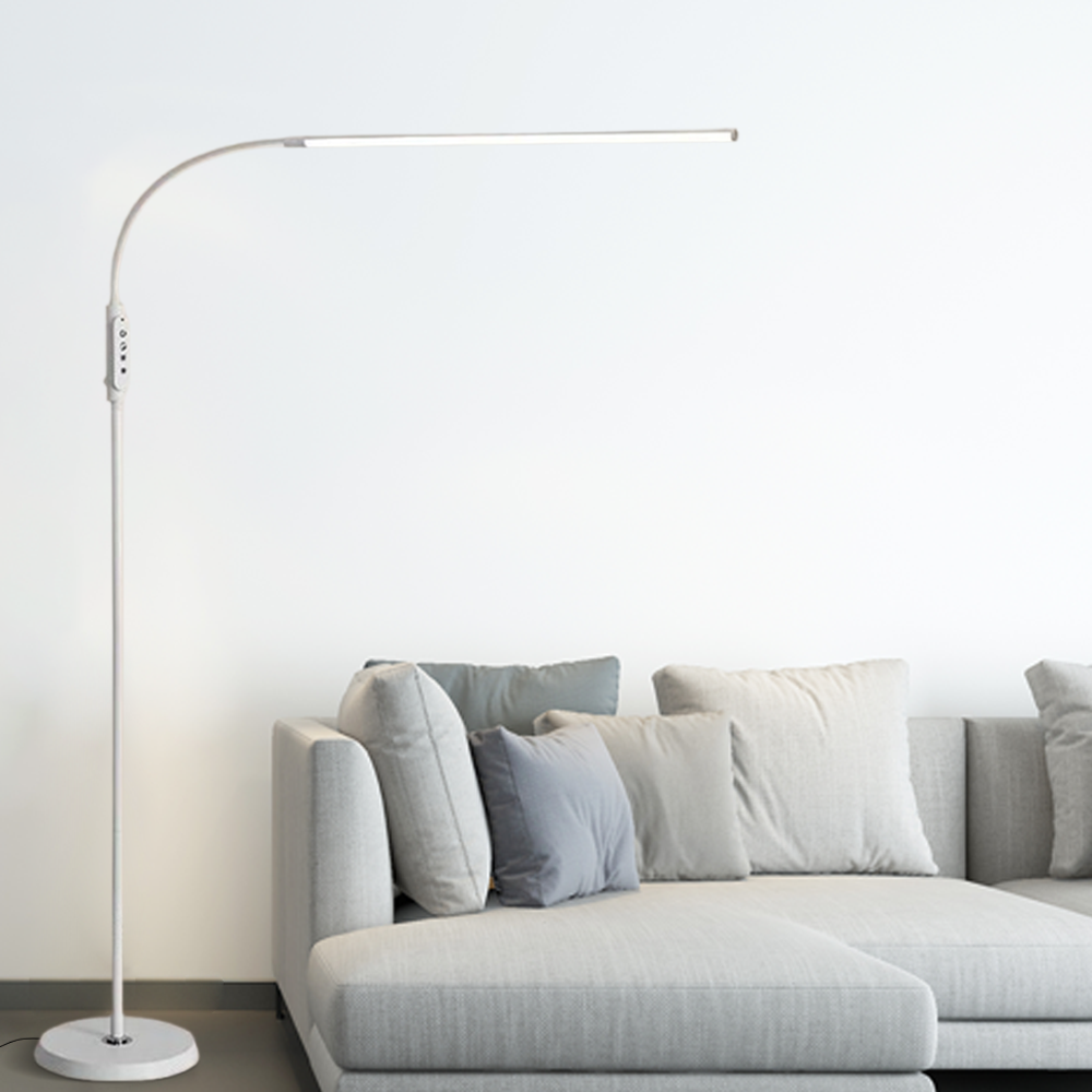Modern Metal Linear White Floor Lamp Study Room