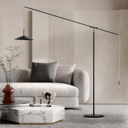 Modern Metal Curved Black Gold Living Room Floor Lamp