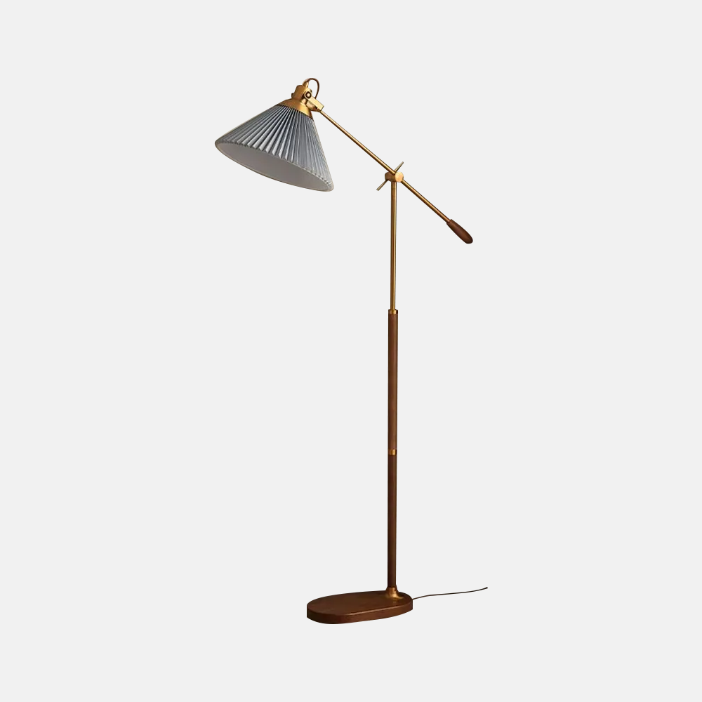 Vintage Metal Hooded White Floor Lamp Living Room