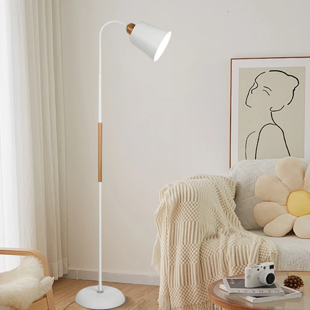 Industrial Metal Cone Black Floor Lamp Living Room