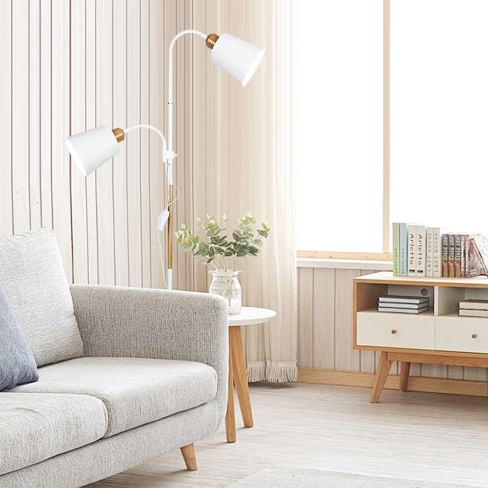 Industrial Metal Cone Black Floor Lamp Living Room